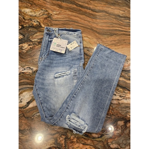 AERO Denim - Aero jeans skinny taper 29x30  hemp denim nwt Distressed Raw Hem